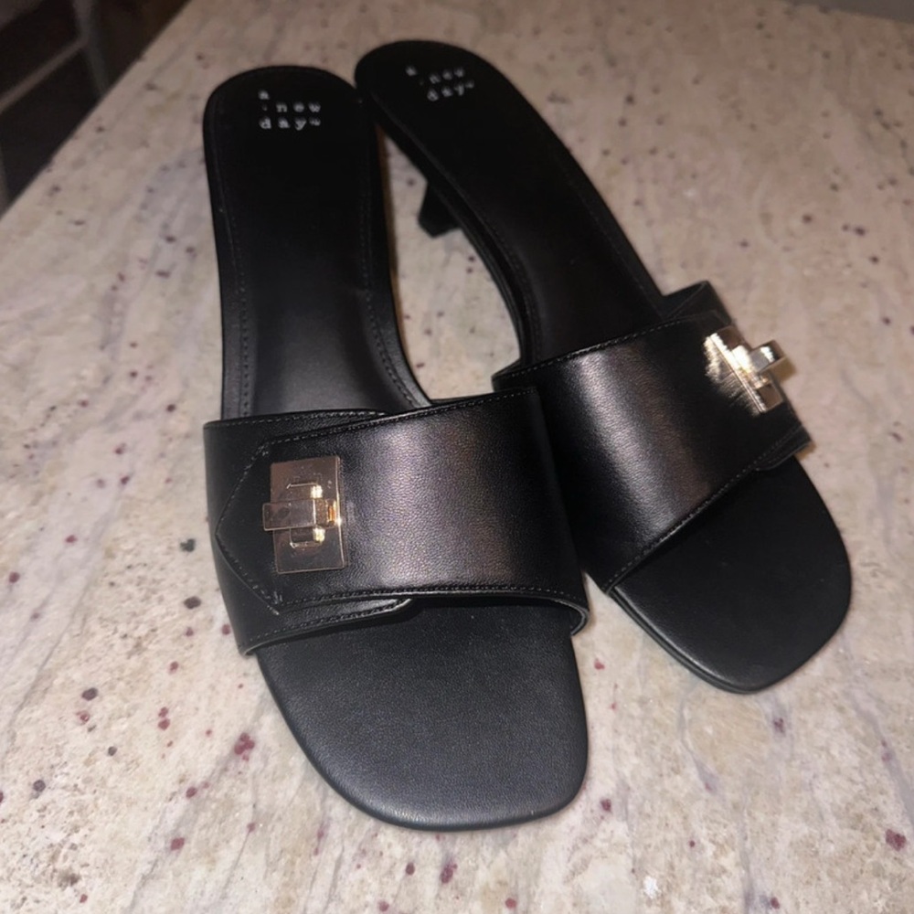 A New Day Black Heels with Sleek Design